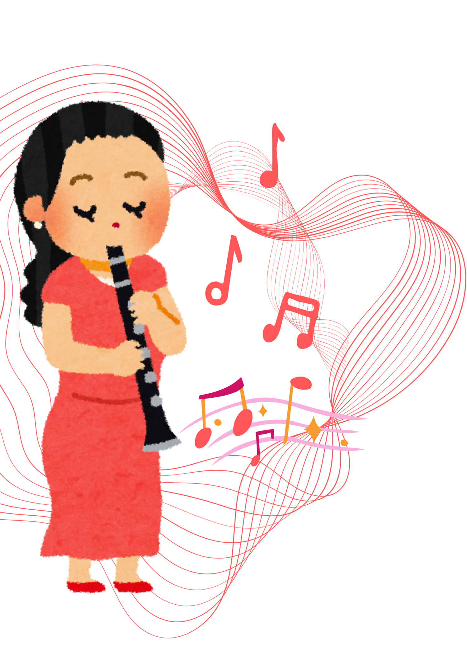 Musicienne clarinettiste jouant