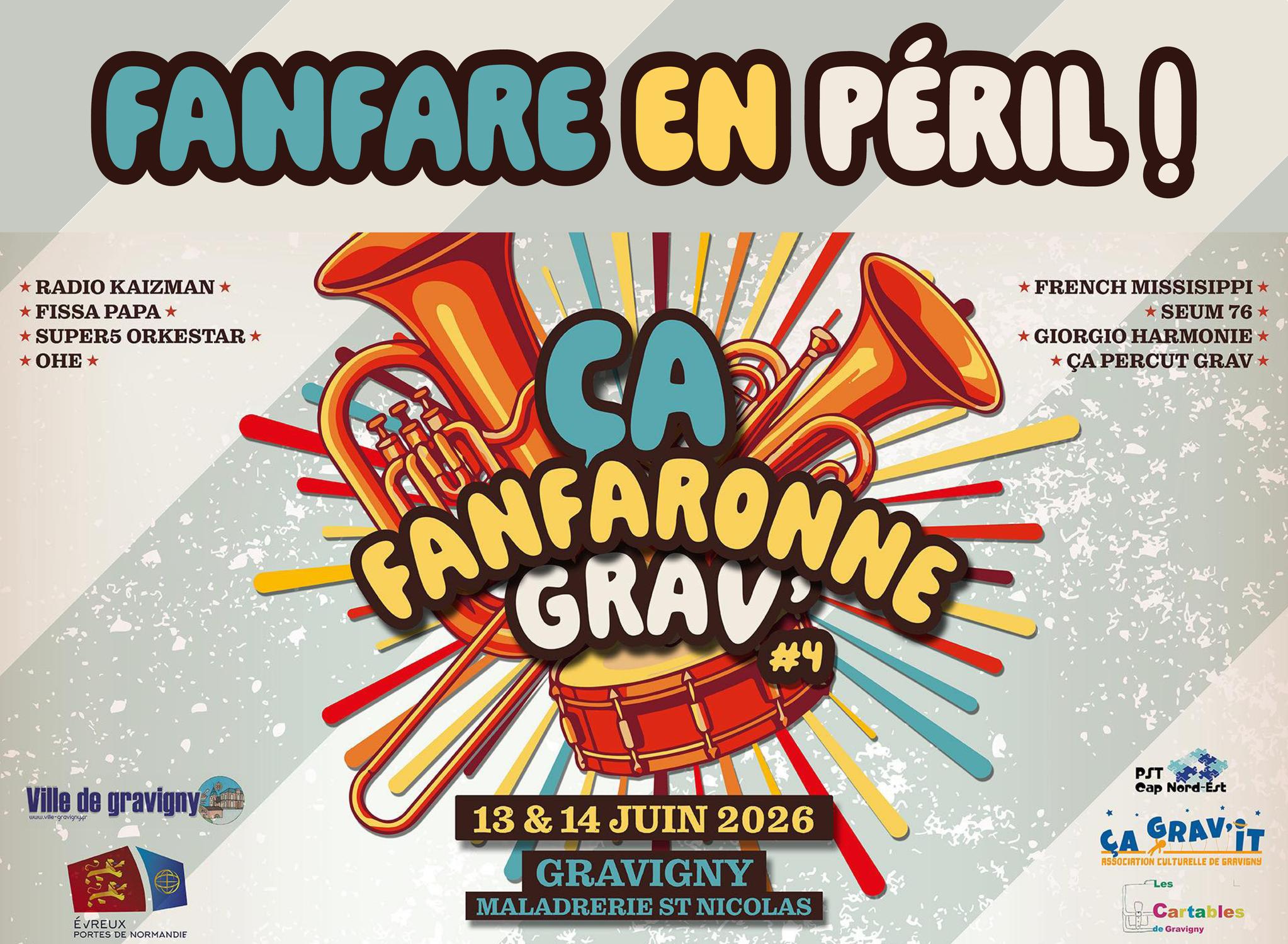 Visuel officiel du festival Ça Fanfaronne Grav' de Gravigny